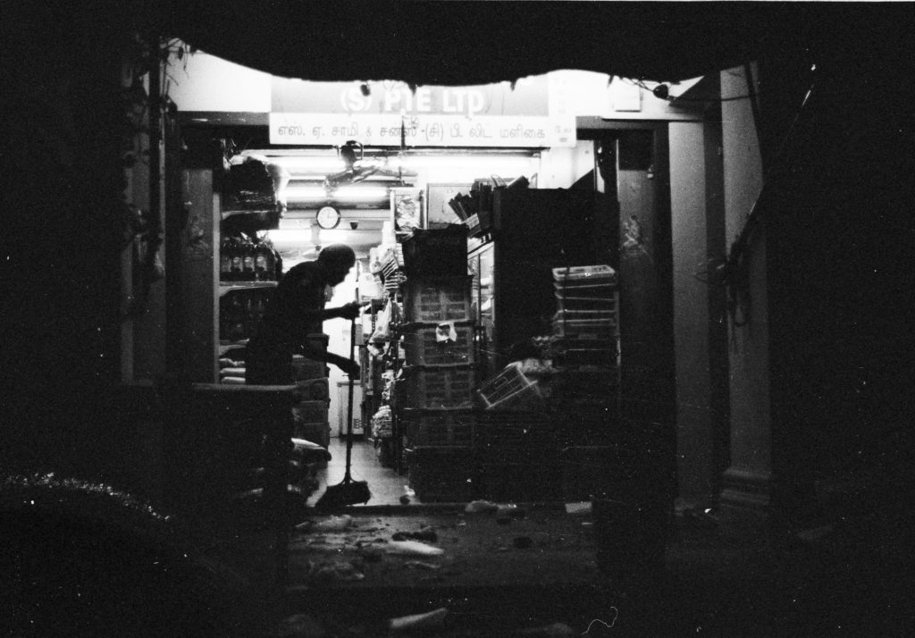 Little India, Singapore. I can’t tell if the shopkeeper is cleaning up before a day begins, or after a long night has ended. Such is the ambiguity of shooting at 3 in the morning.