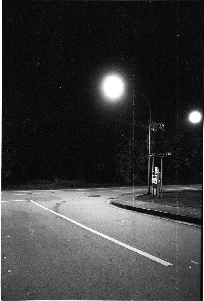 Punggol, Singapore. Another creepy shot. It was around Halloween when I took this shot, so the robot could be a community-based project that I chanced upon. The vertical streaks were a result of my processing, probably silver contaminants in my overaged fixer and insufficient rinsing.