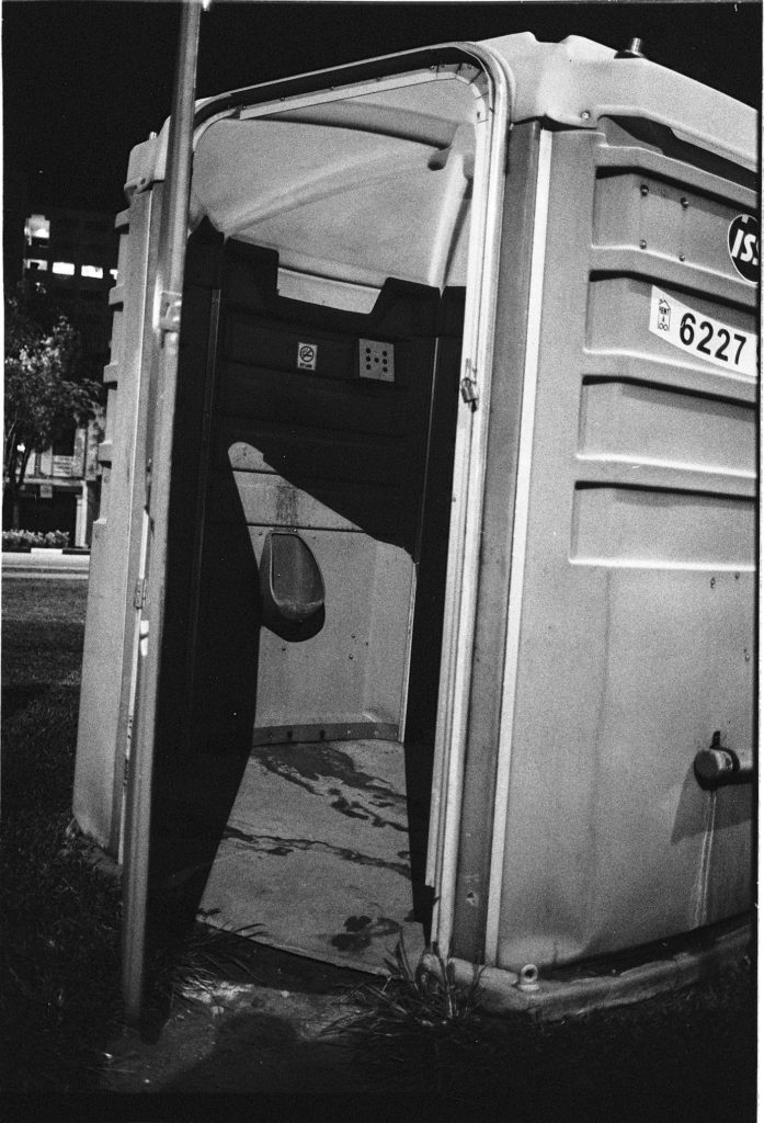 Little India, Singapore. This public portaloo is actually pentagonal in shape and houses 4 urinals spread in a radial pattern. I liked how light spilling in from the ajar door actually frames one of the urinals. Here, it is a frame within a frame within a frame. I was using a 28mm, so I had to get up really close, and you can imagine the smell wasn’t too encouraging, haha.