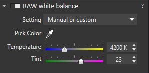 White balance panel in DxO Optics Pro 10 (Lightroom is similar)